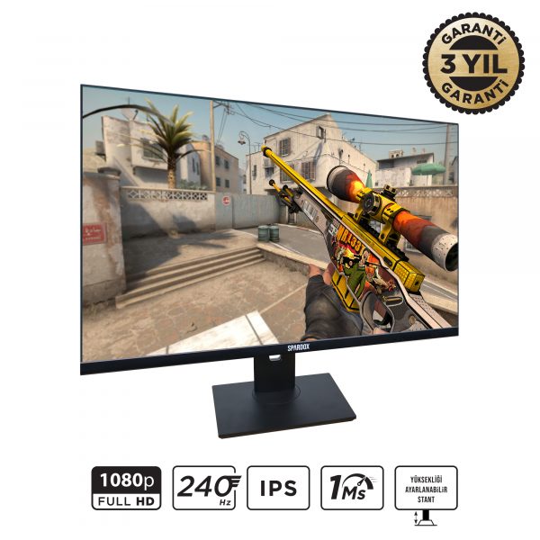 Spardox Gaming SG-27240RP 27" 1ms 240Hz IPS FullHD 2xDP Pivot Oyuncu Monitörü