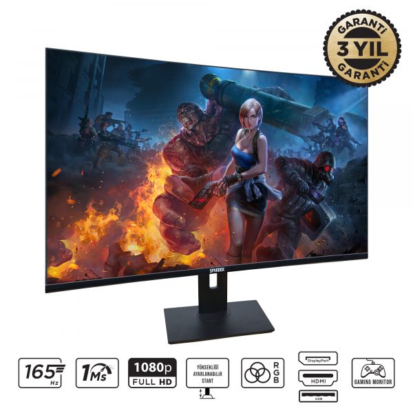 Spardox Gaming Curved SG-32165CRP 32" 1ms 165Hz VA 1xDP FullHD Pivot Gaming Monitör