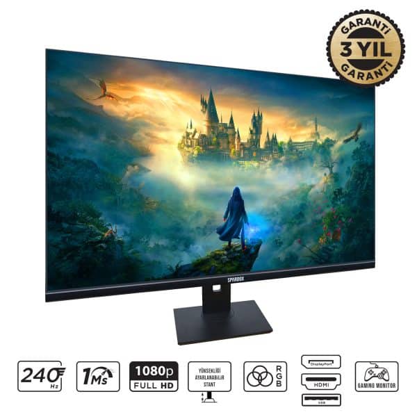 Spardox Gaming SG-32240RP 32" 1ms 240Hz VA FullHD 2xDP Pivot Gaming Monitör